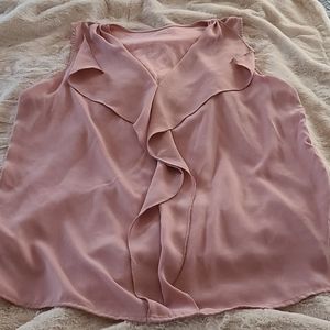 Loft mauve ruffle blouse